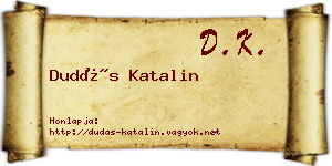 Dudás Katalin névjegykártya
