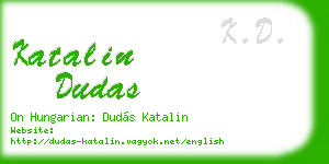 katalin dudas business card